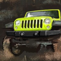 Muddy Jeep Wrangler Painting