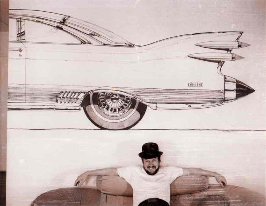 Bryon Fitzpatrick with 'Da Caddy' full-scale drawing