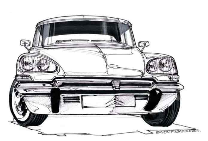 Citroen DS sketch by Bryon Fitzpatrick