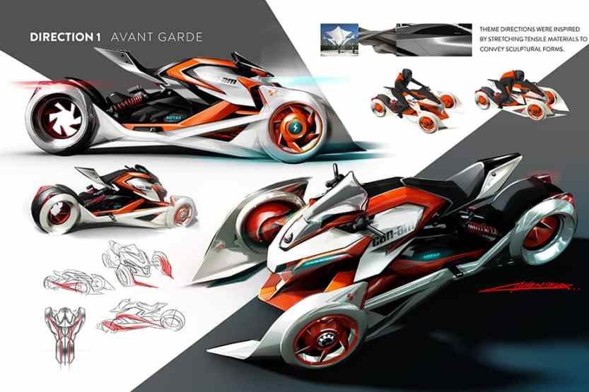 Can-Am Super Spyder ideation sketches by John Mark Vicente