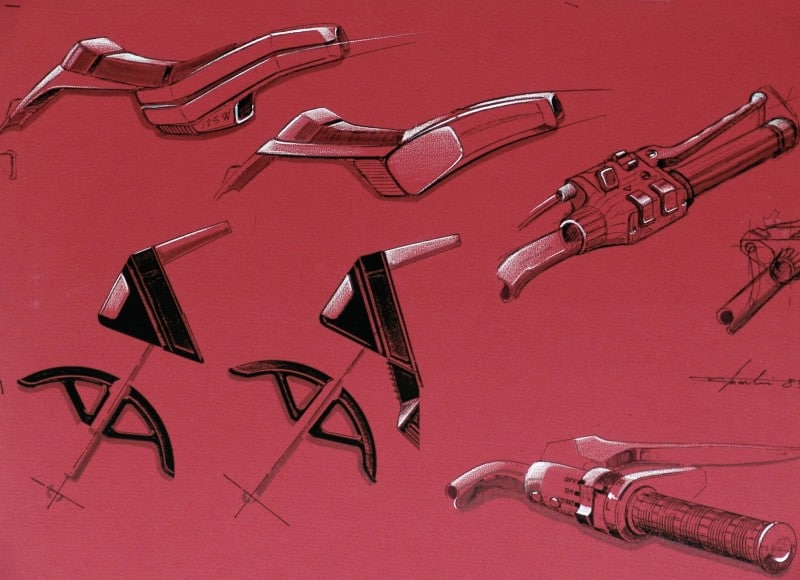 Gilera RV sketches by Paolo Martin (1983)