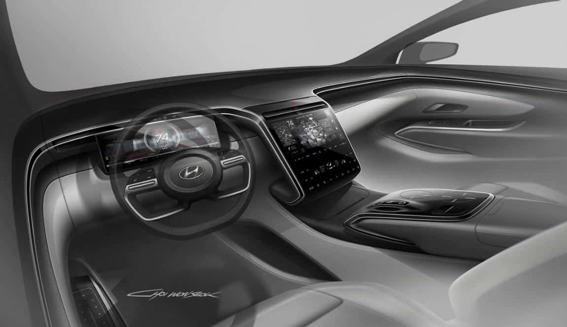 Hyundai Tucson interior sketch (2020)