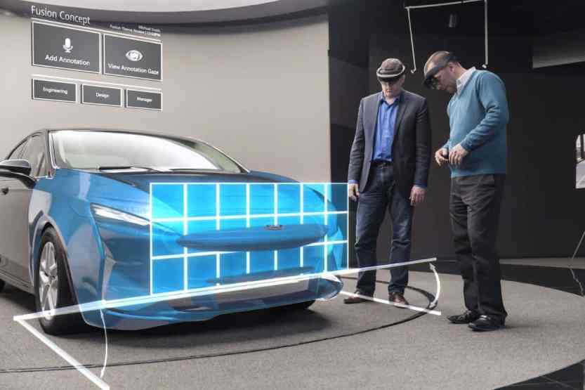 Ford designer working with Microsoft Hololens