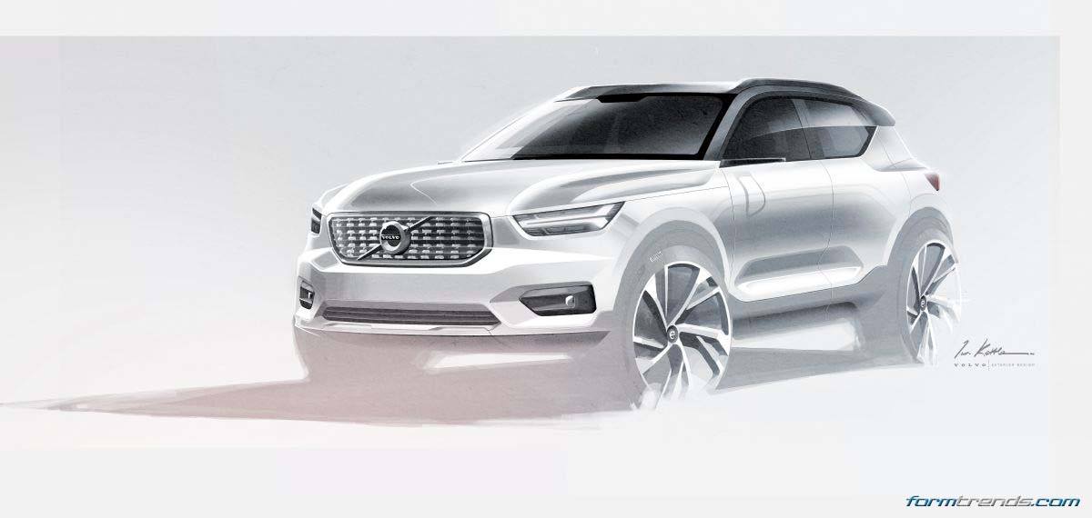 Volvo XC40 sketch by lead exterior designer Ian Kettle