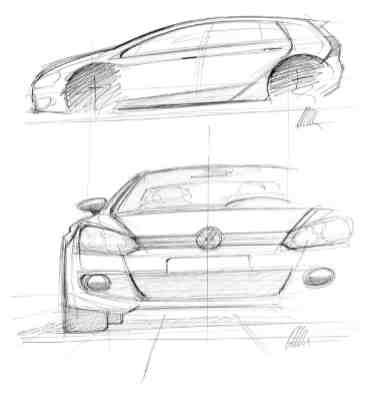 Walter de'Silva's sketches of the sixth generation VW Golf