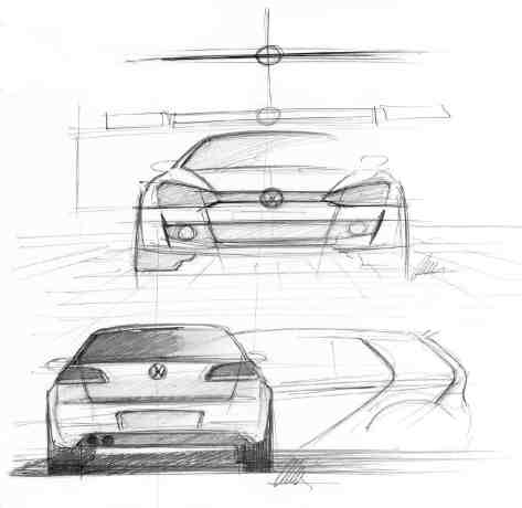 Walter de'Silva's sketches of the sixth generation VW Golf